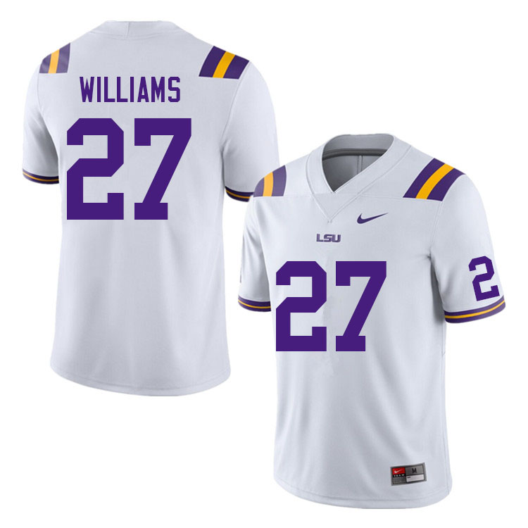 Men #27 Josh Williams LSU Tigers College Football Jerseys Sale-White - Click Image to Close